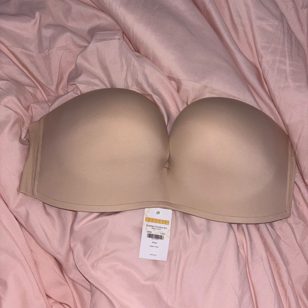 Delimira Seamless Strapless Nude Push Up Bra